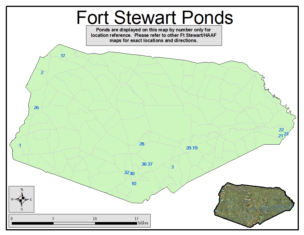 Fort Stewart Map With Building Numbers Pond Maps - Fort Stewart - Isportsman